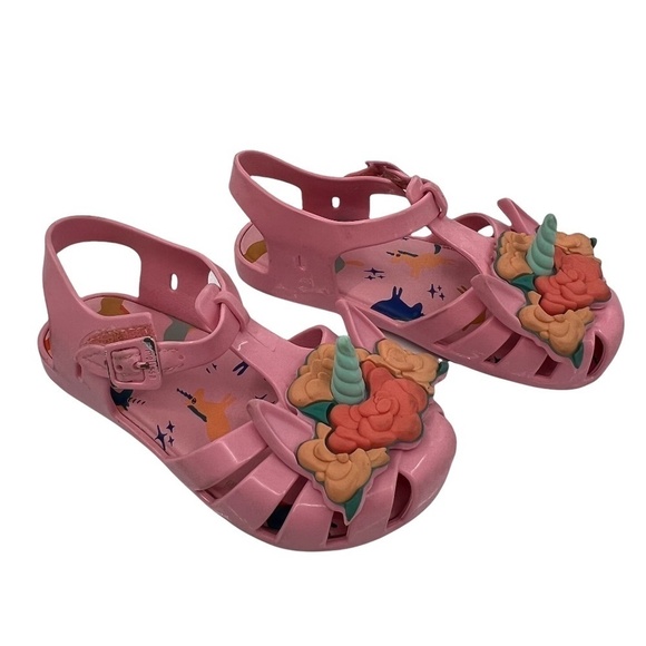 Mini Melissa Pink Unicorn Jelly Shoes Size 9 Toddler Girl's - Picture 1 of 8